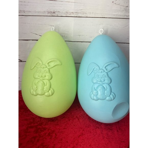 Vtg Grand Venture Easter Eggs Blow Mold 14"‎ Set of 2 Light Blue Green - Picture 2 of 16
